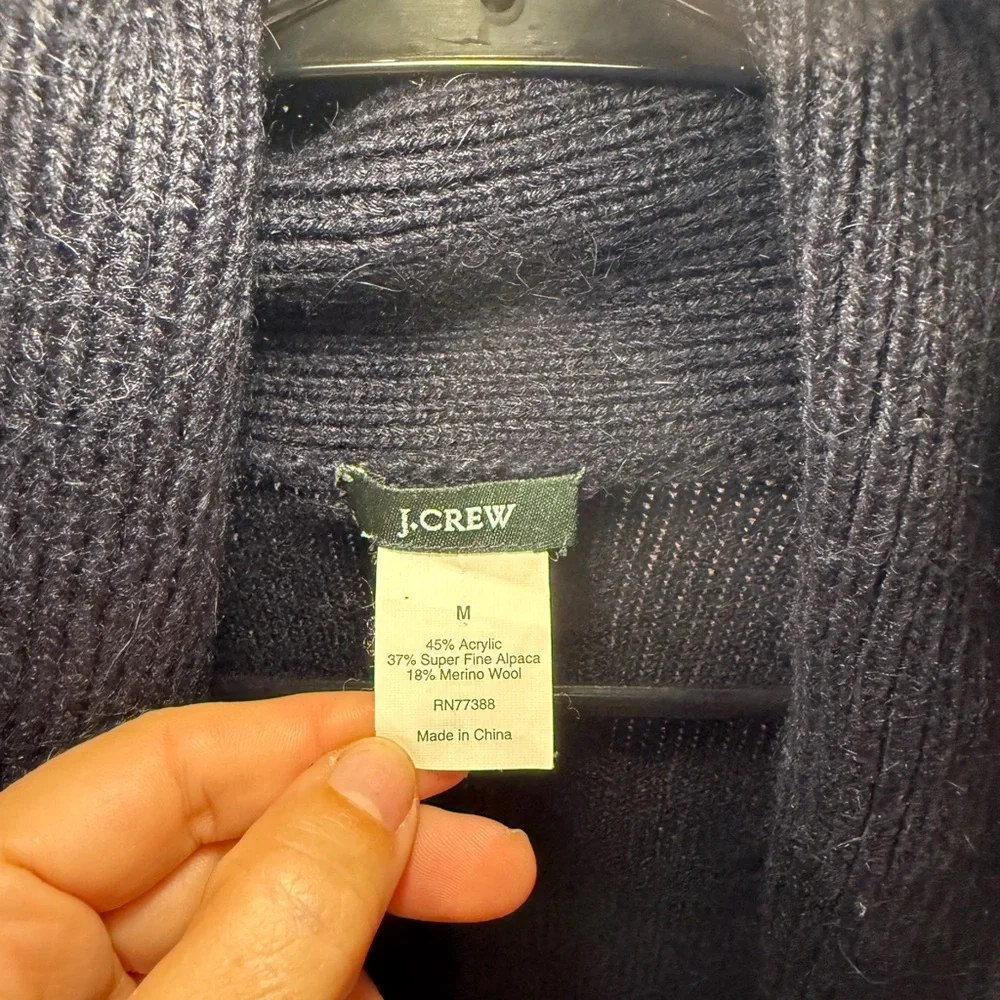 J. Crew Navy classic‎ cowlneck Cardigan
